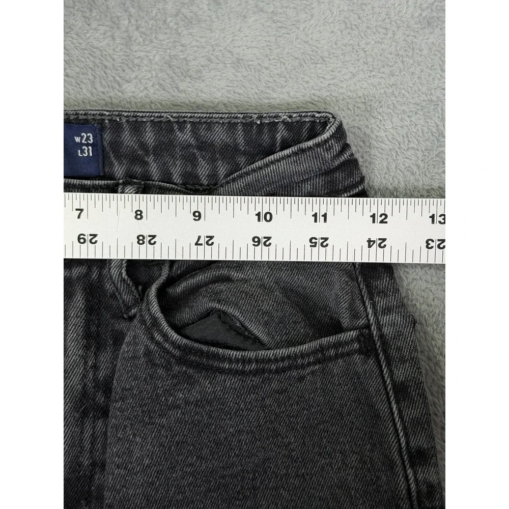 Hollister Jeans Womens 00 Black Dark Wash Denim Ultra High Rise Wide Leg Stretch